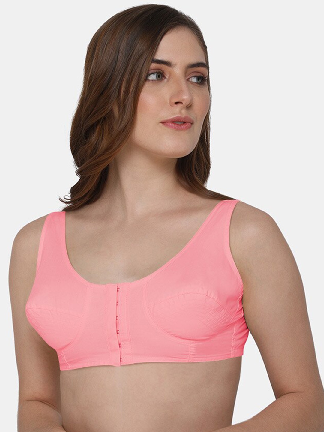 

NAIDU HALL Full Coverage Non Padded Cut and Sew Bra With All Day Comfort, Pink