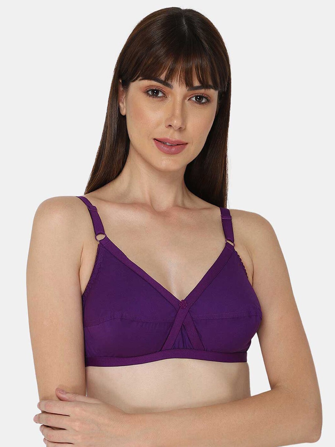 

NAIDU HALL Full Coverage Non Padded Bra With All Day Comfort, Purple