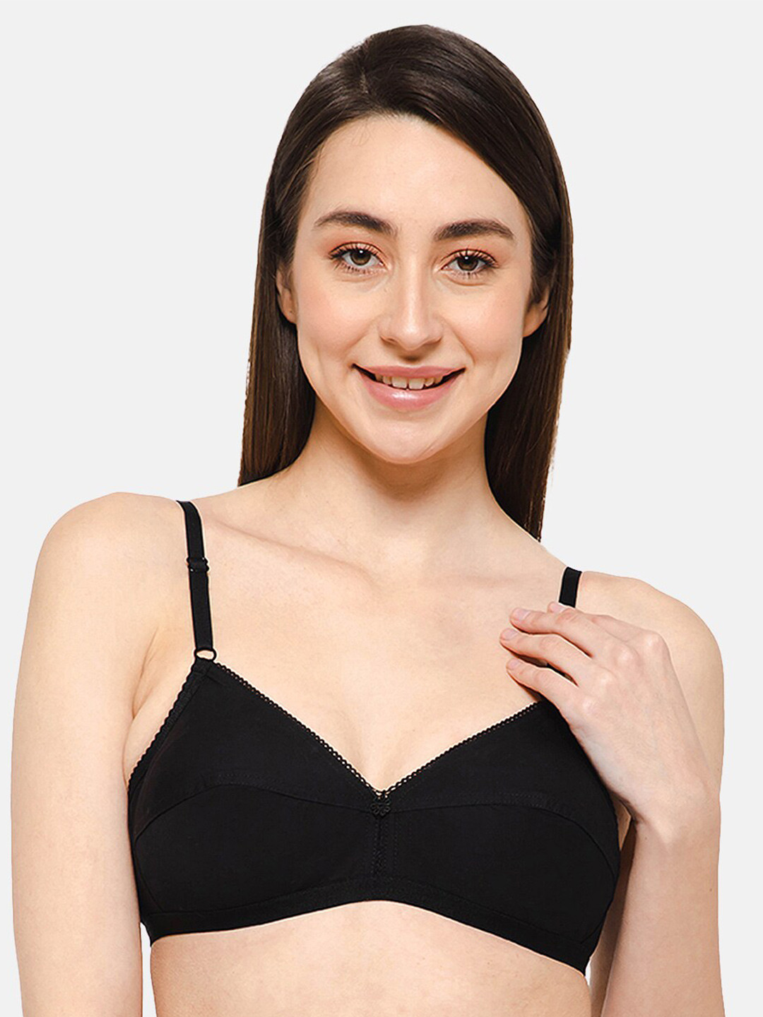 

NAIDU HALL Non Padded Medium Coverage Bra Pure Cotton With All Day Comfort, Black
