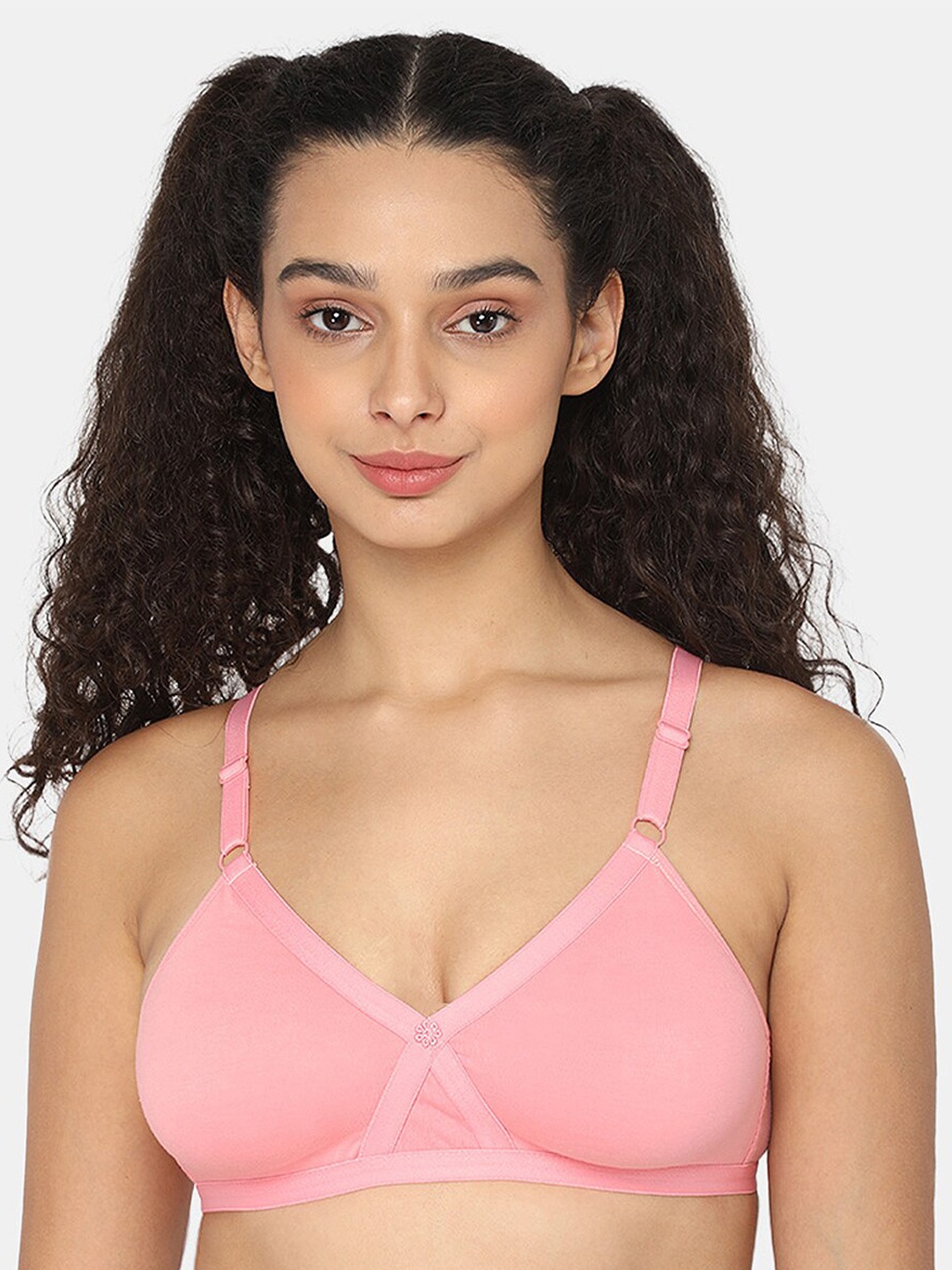 

NAIDU HALL Medium Coverage Non Padded Every Day Bra With All Day Comfort, Pink