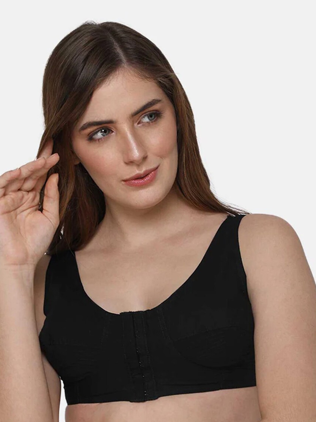 

NAIDU HALL Full Coverage Pure Cotton Bra With All Day Comfort, Black