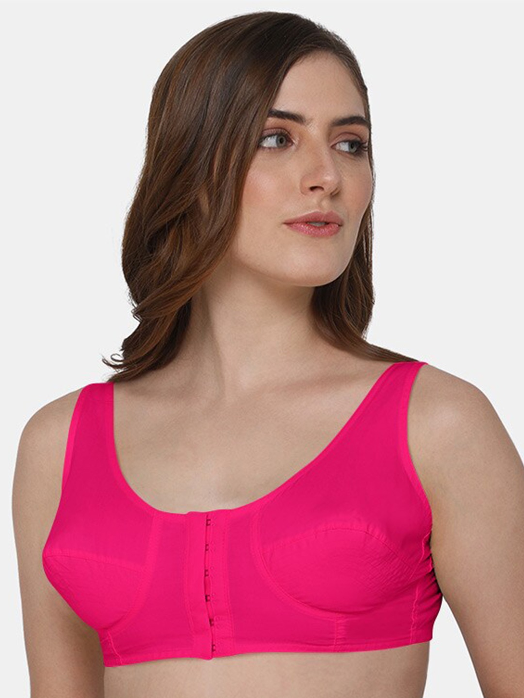 

NAIDU HALL Full Coverage Non Padded Non-Wired Cotton Bra With All Day Comfort, Pink