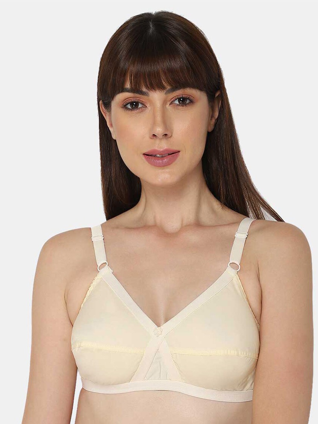 

NAIDU HALL Full Coverage All Day Comfort Super Support Cotton Everyday Bra, Nude