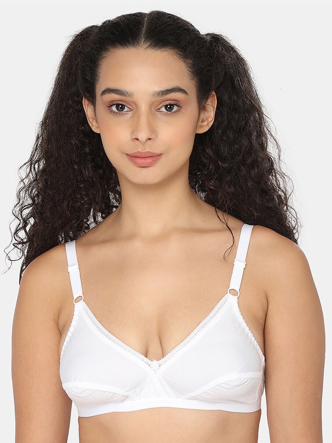 

NAIDU HALL Medium Coverage Pure Cotton Super Support Everyday Bra With All Day Comfort, White