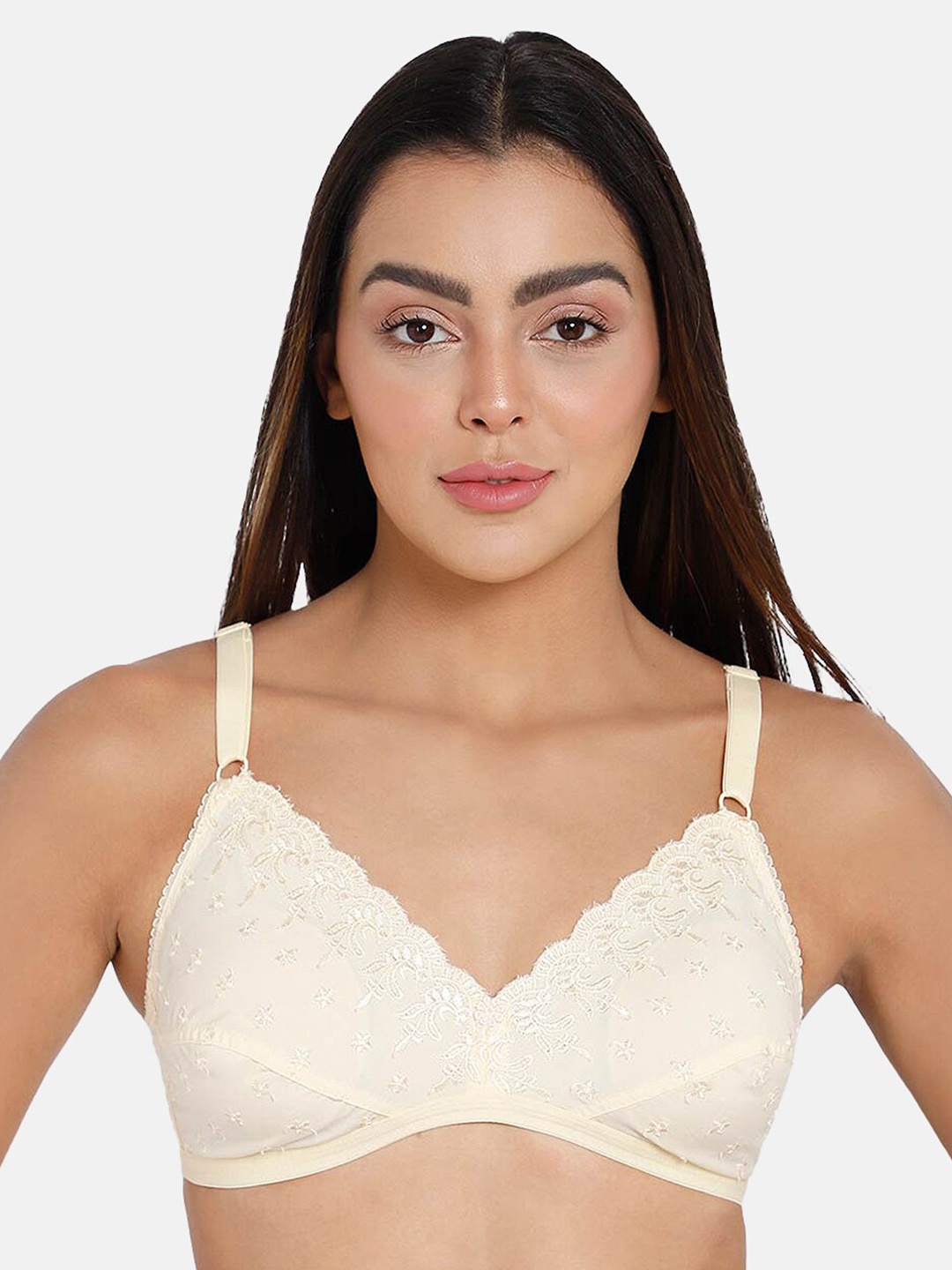 

NAIDU HALL Full Coverage Non Padded Pure Cotton Everyday Bra With All Day Comfort, Nude