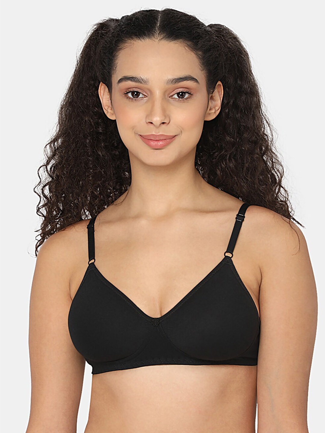 

NAIDU HALL Non Padded Medium Coverage Everyday Bra With All Day Comfort, Black