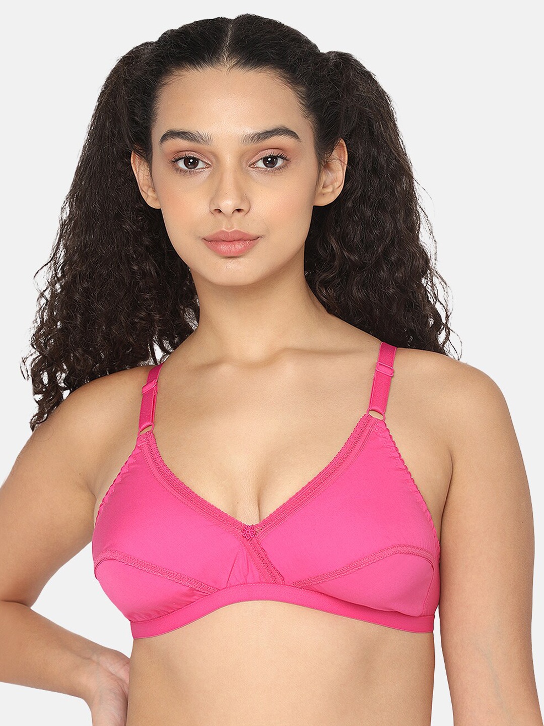 

NAIDU HALL Medium Coverage Pure Cotton Super Support Everyday Bra With All Day Comfort, Pink
