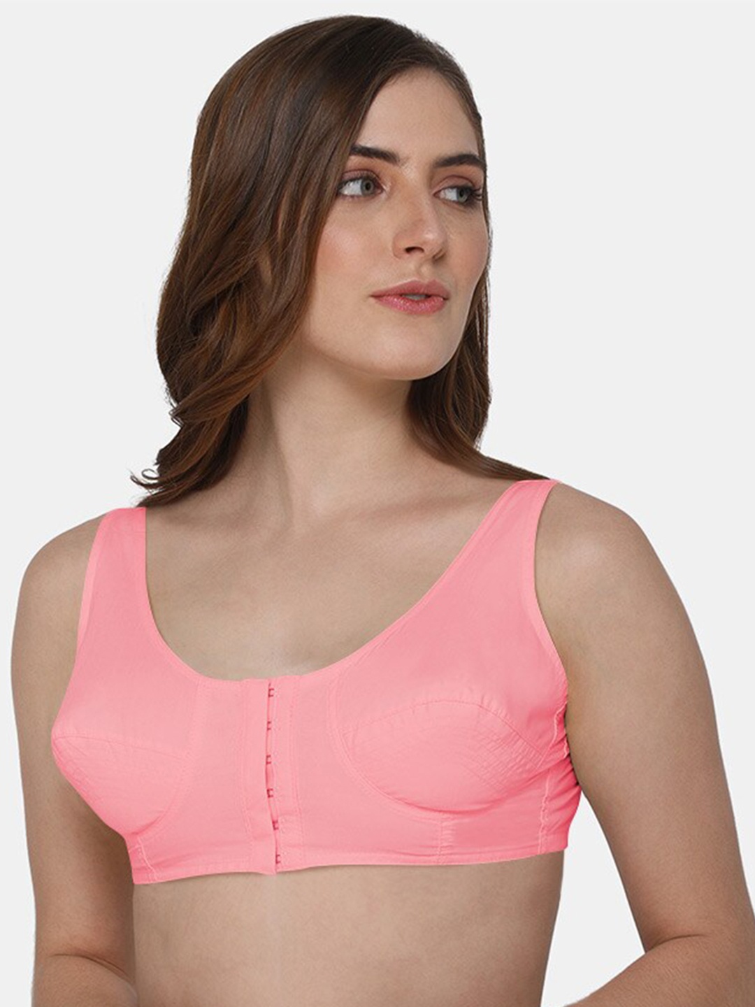 

NAIDU HALL Full Coverage Pure Cotton Bra With All Day Comfort, Pink