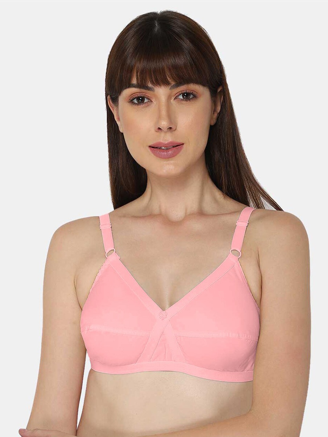 

NAIDU HALL Full Coverage All Day Comfort Pure Cotton Bra, Pink