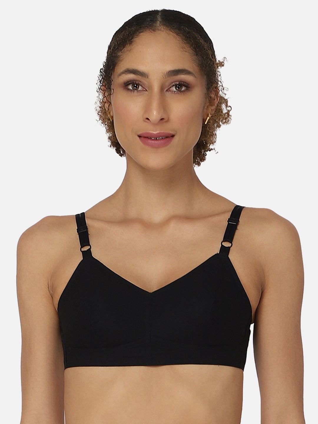 

NAIDU HALL Full Coverage Pure Cotton Bra With All Day Comfort, Black