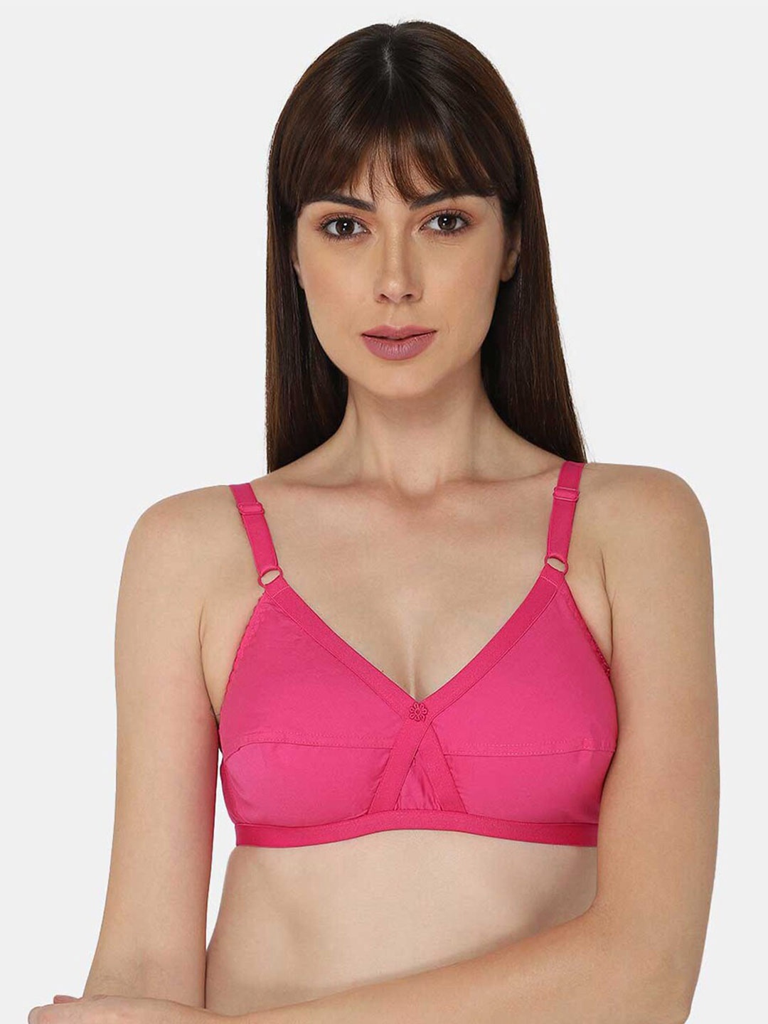 

NAIDU HALL Full Coverage Non Padded Non-Wired Bra With All Day Comfort, Pink