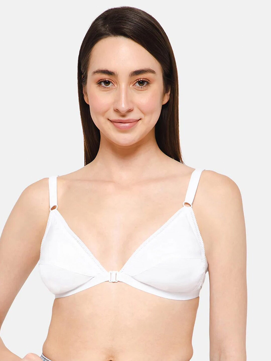 

NAIDU HALL Half Coverage Non Padded Pure Cotton Every Day Bra With All Day Comfort, White