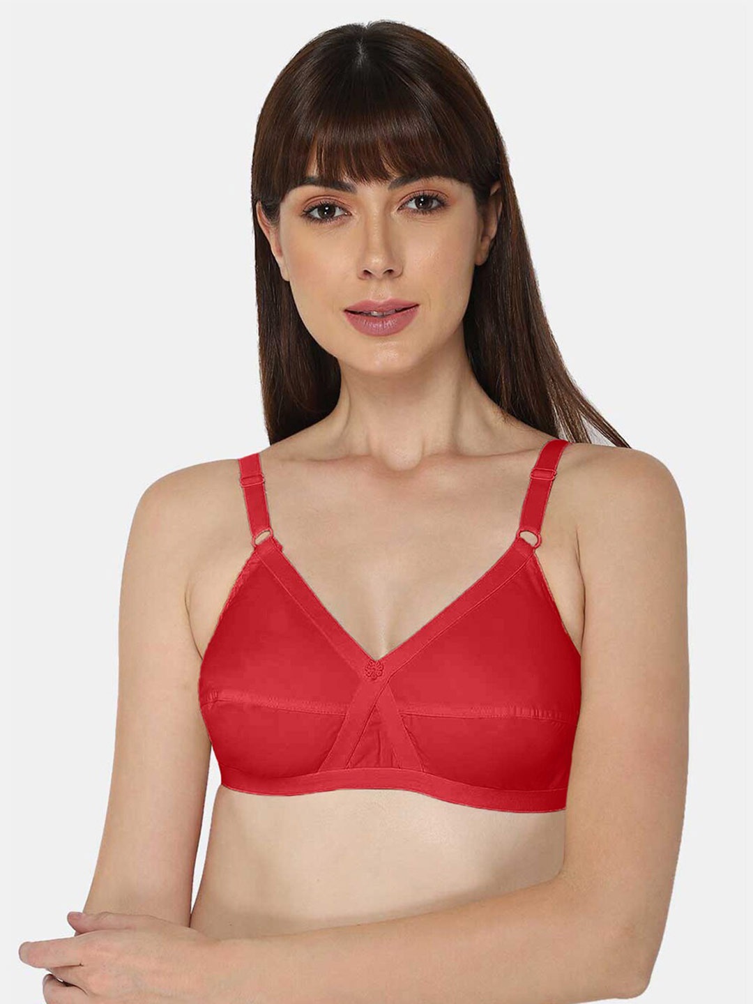 

NAIDU HALL Full Coverage Pure Cotton Everyday Bra With All Day Comfort, Red