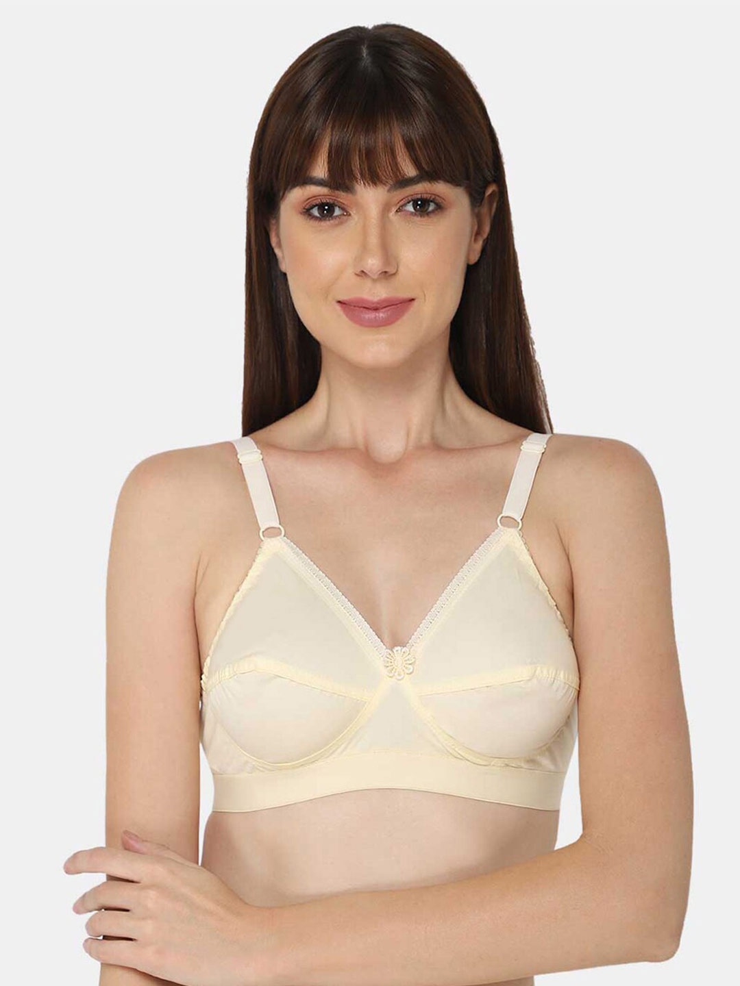

NAIDU HALL Medium Coverage All Day Comfort Pure Cotton Bra, Nude