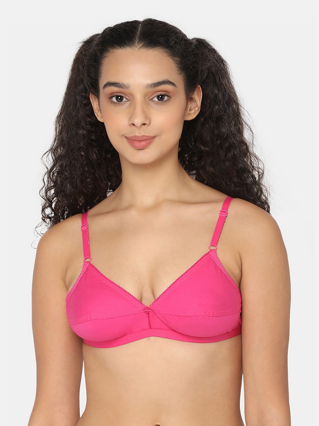 

NAIDU HALL Cotton Medium Coverage Non Padded Everyday Bra With All Day Comfort, Pink