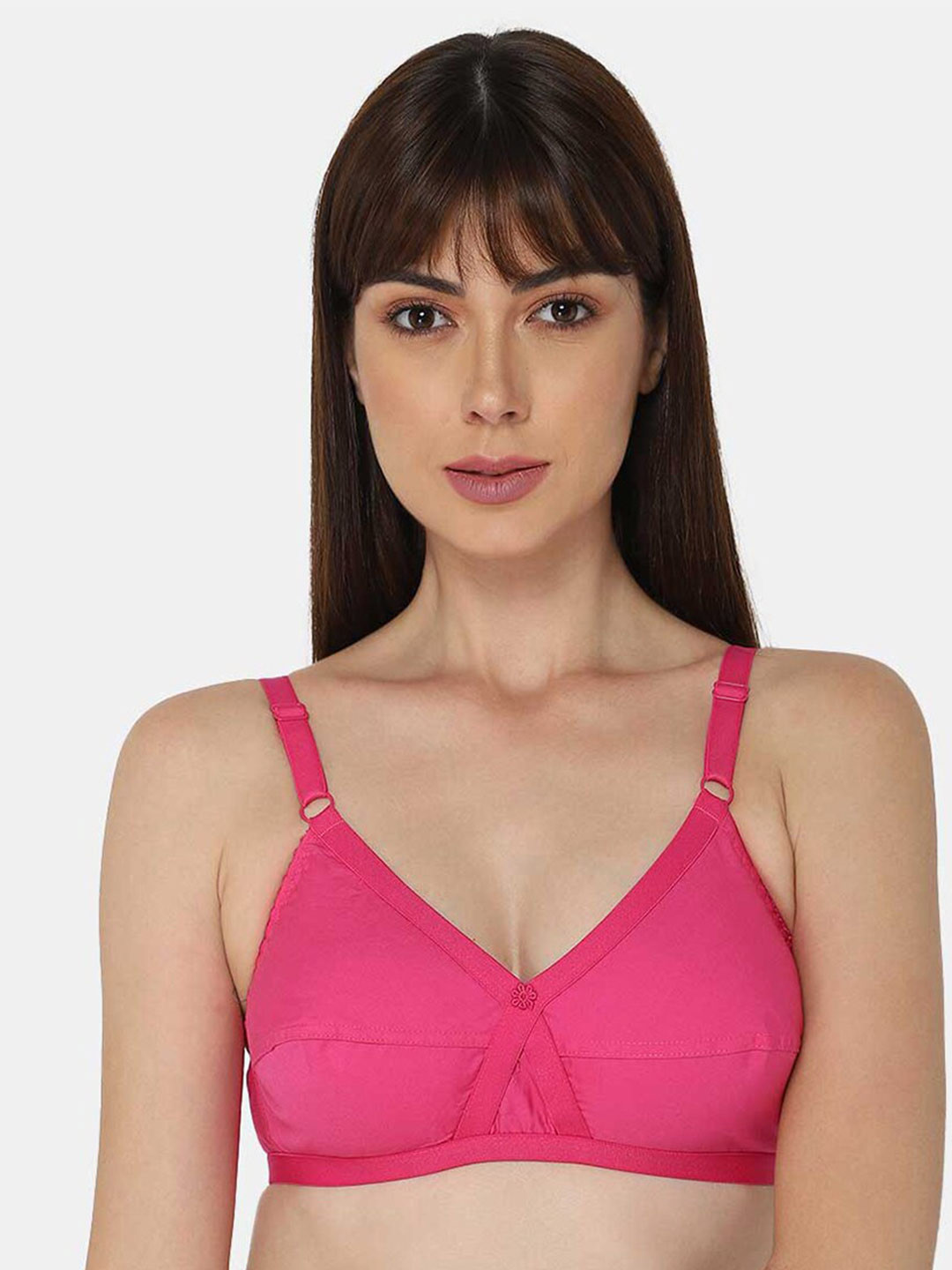

NAIDU HALL Full Coverage Non Padded Pure Cotton Bra with All Day Comfort, Pink