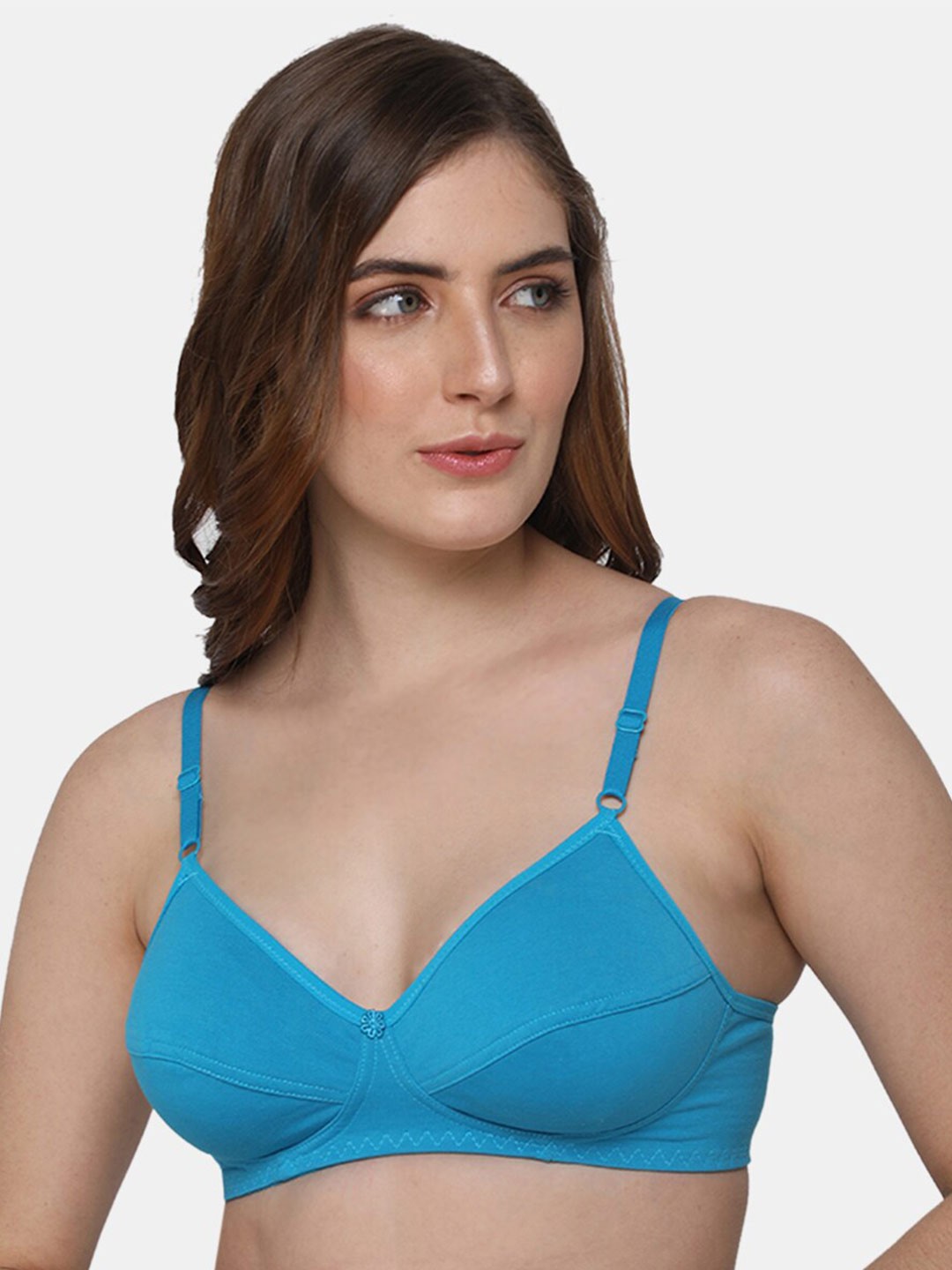 

NAIDU HALL Medium Coverage Cotton Bra With All Day Comfort, Blue