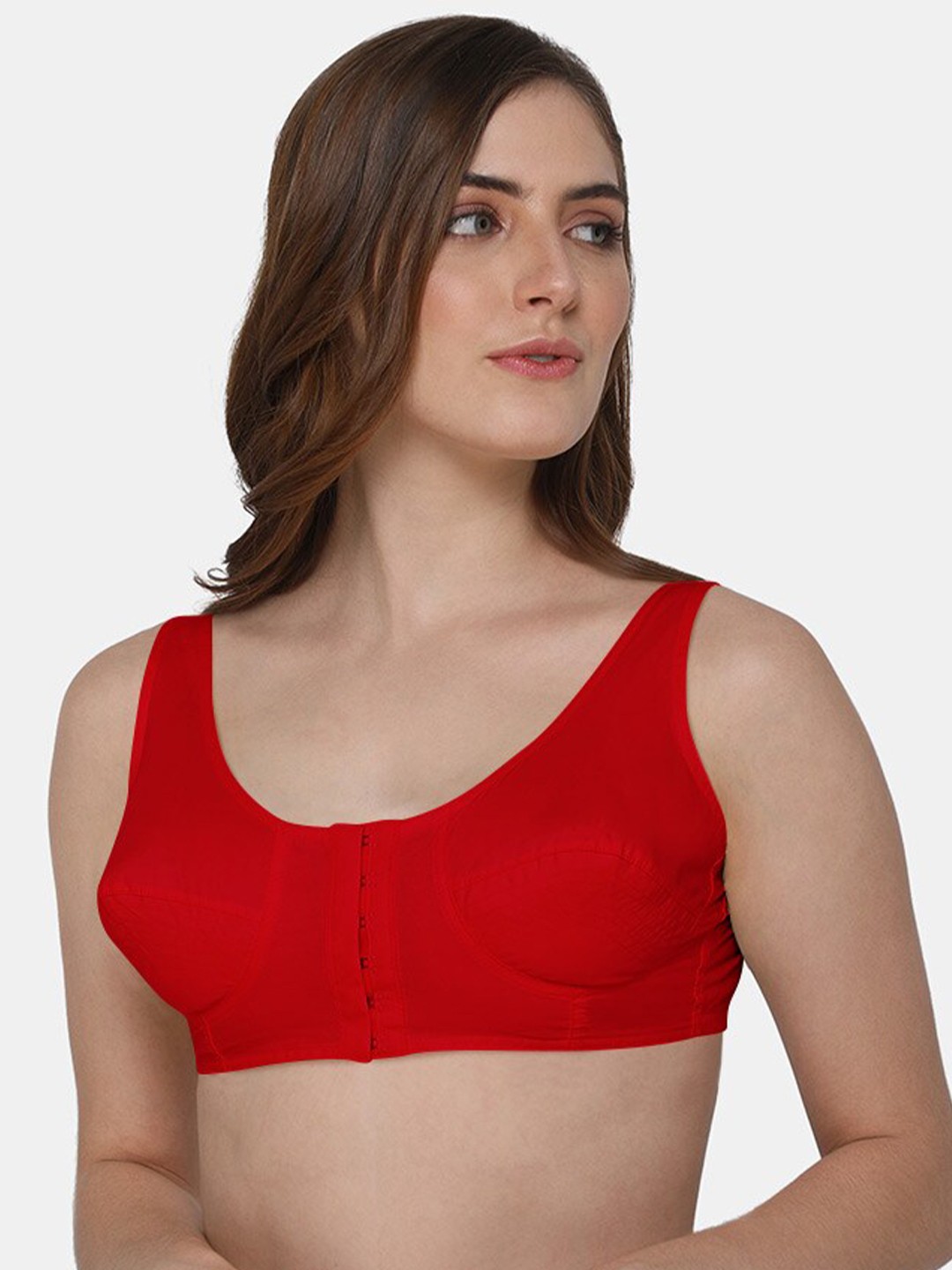 

NAIDU HALL Full Coverage Pure Cotton Bra With All Day Comfort, Red