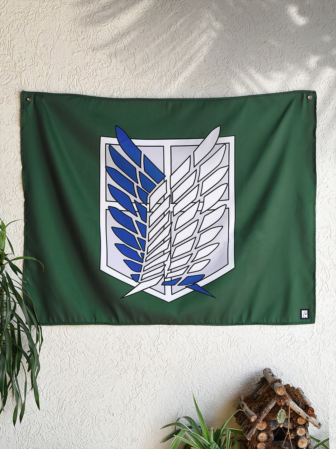 

COMICSENSE Green & Blue Freedom Logo Anime Printed Tapestry