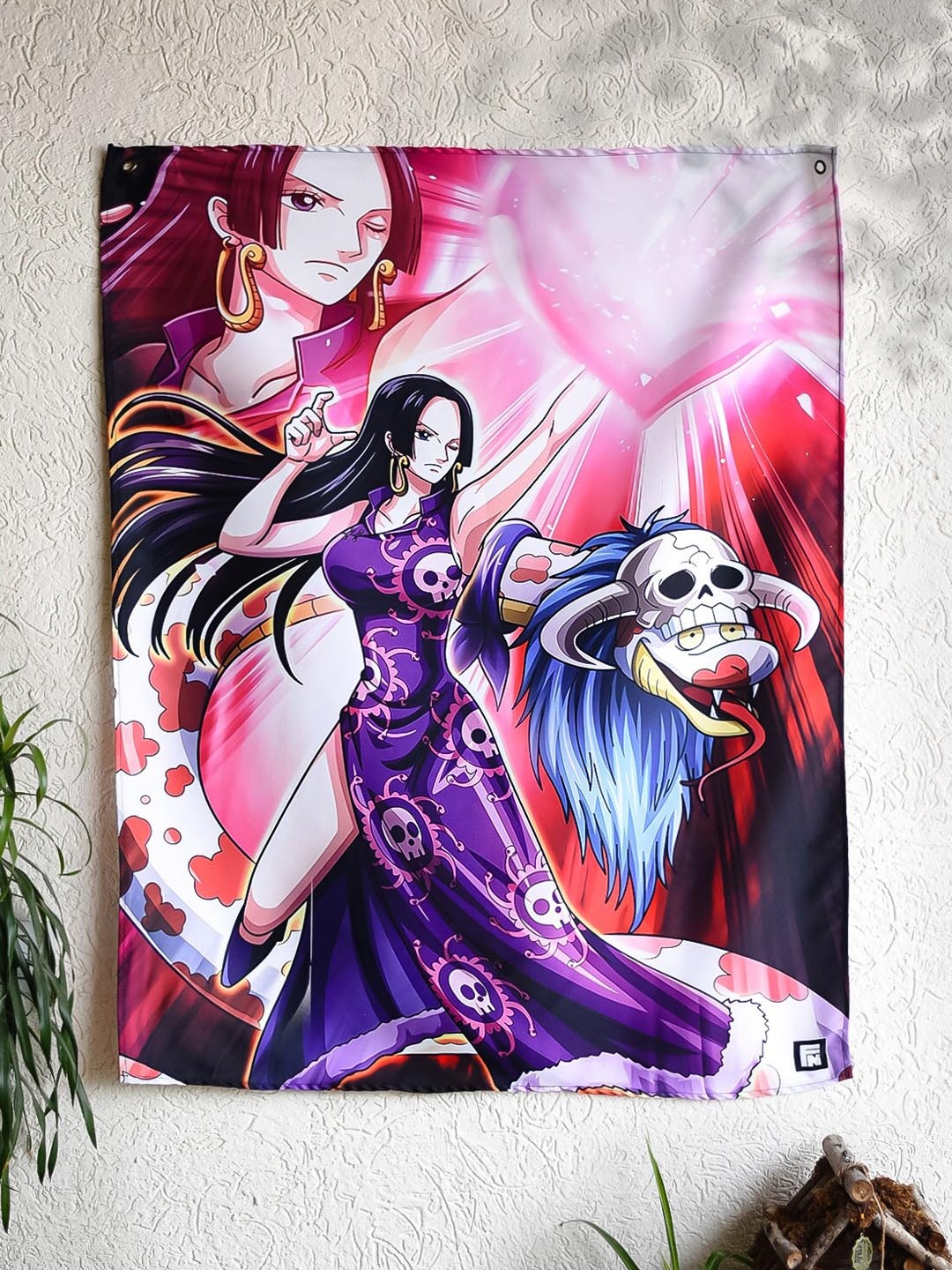 

COMICSENSE Pink & Purple Anime Inspired Snake Princess Boa Hancock Printed Tapestry
