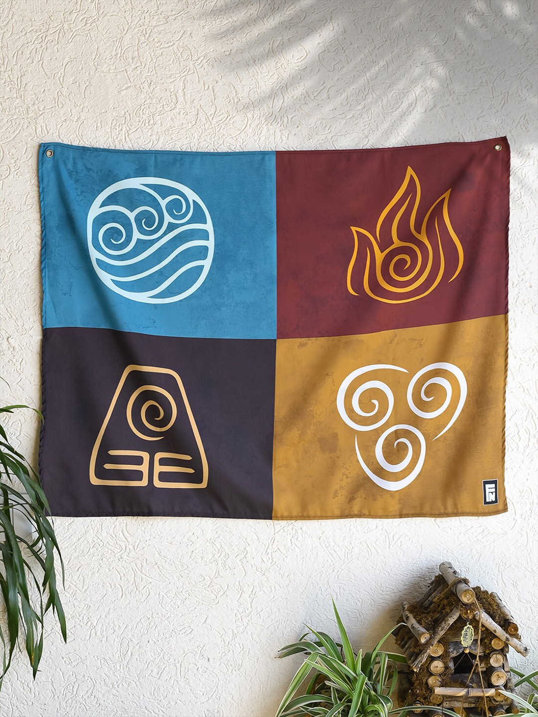 

COMICSENSE Blue & Brown Bending Arts Flag Anime Theme Printed Tapestry