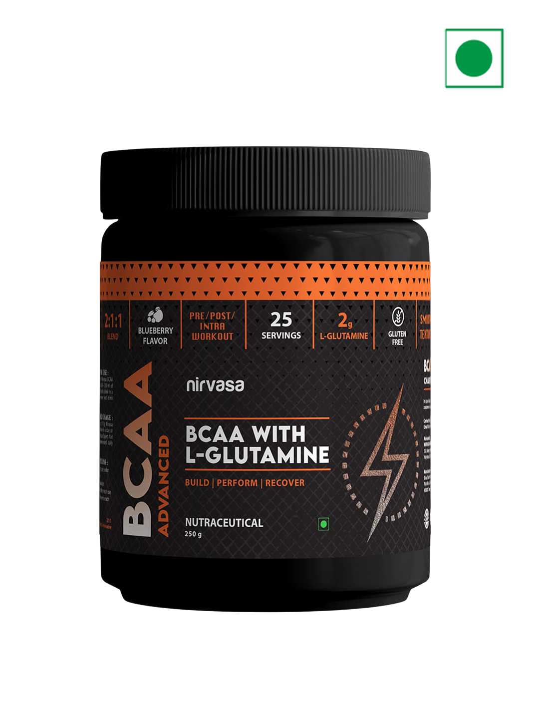 

Nirvasa BCAA Advanced Powder with L-Glutamine - 210g, Black