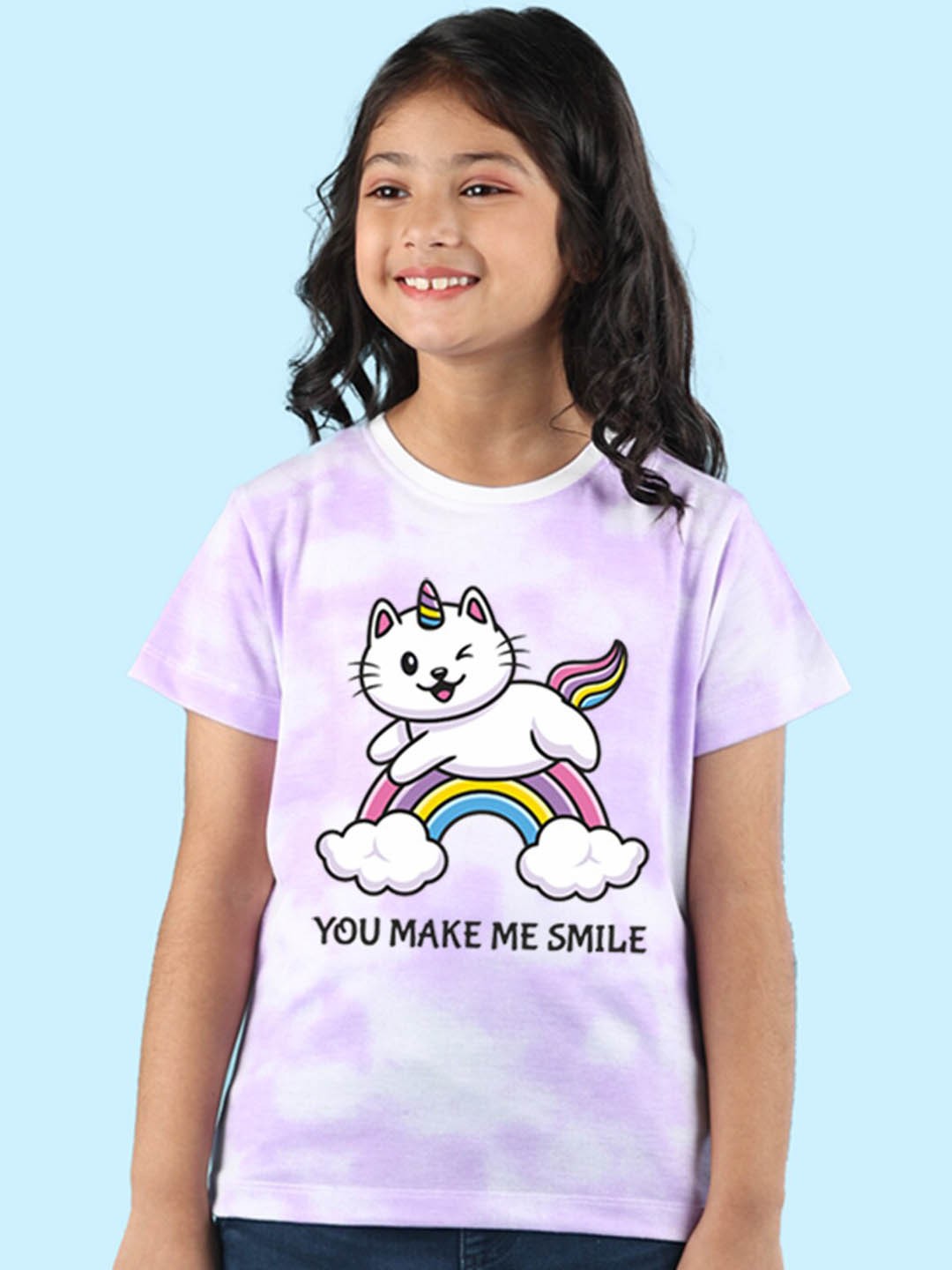 

NUSYL Girls Graphic Printed Casual T-shirt, Purple