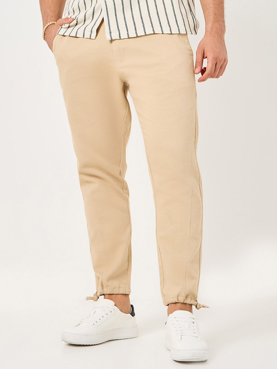 

Styli Men Slim Fit Chinos Trousers, Beige