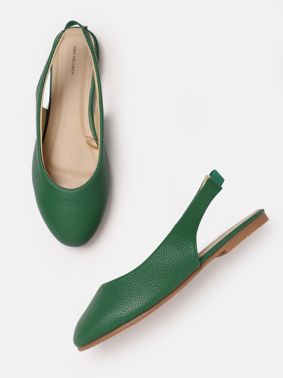 

Van Heusen Woman Textured Round-Toe Mules, Green