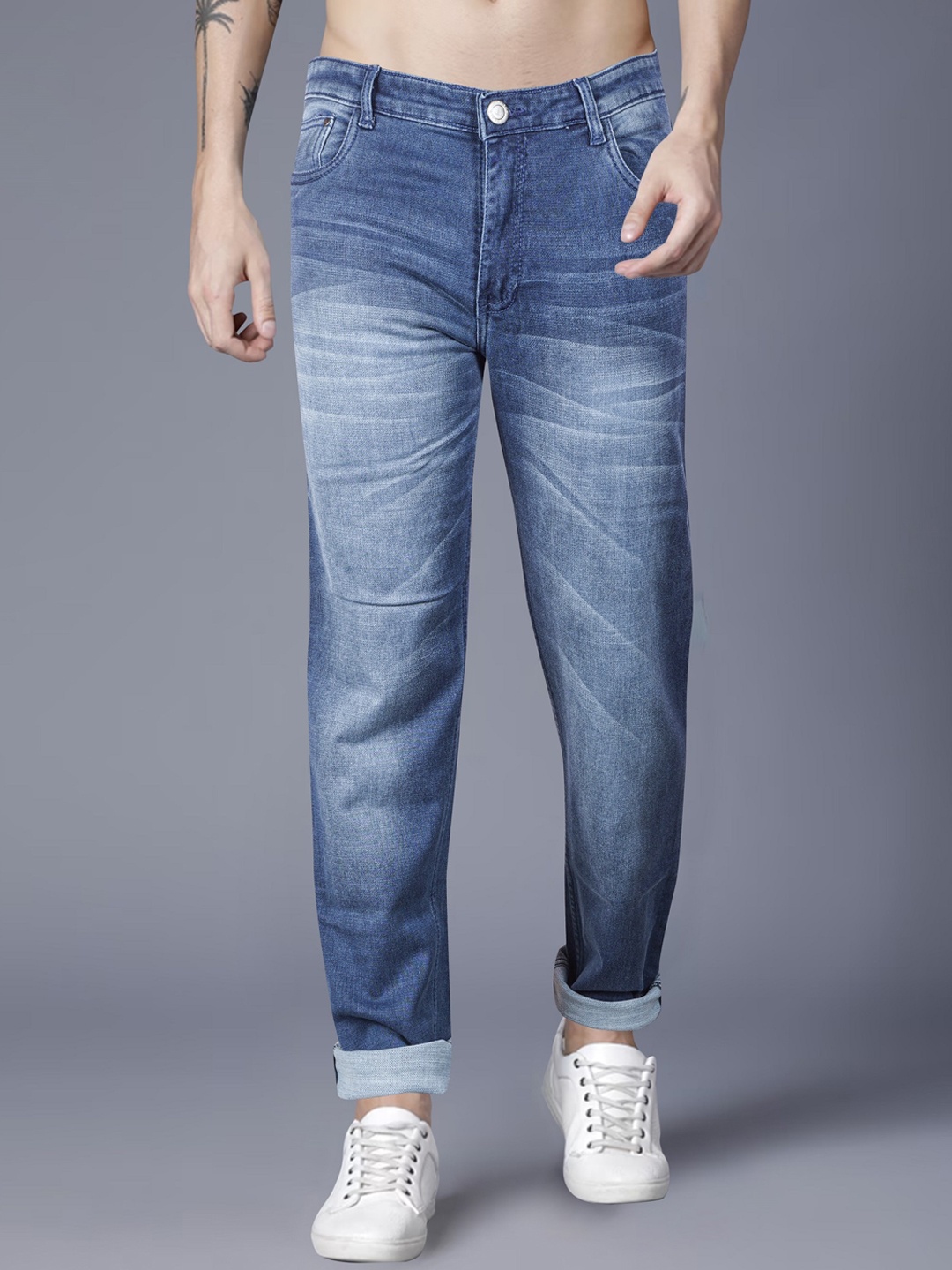 

Jb Just BLACK Mid Rise Urban Slim Clean Look Light Fade Stretchable Jeans, Blue