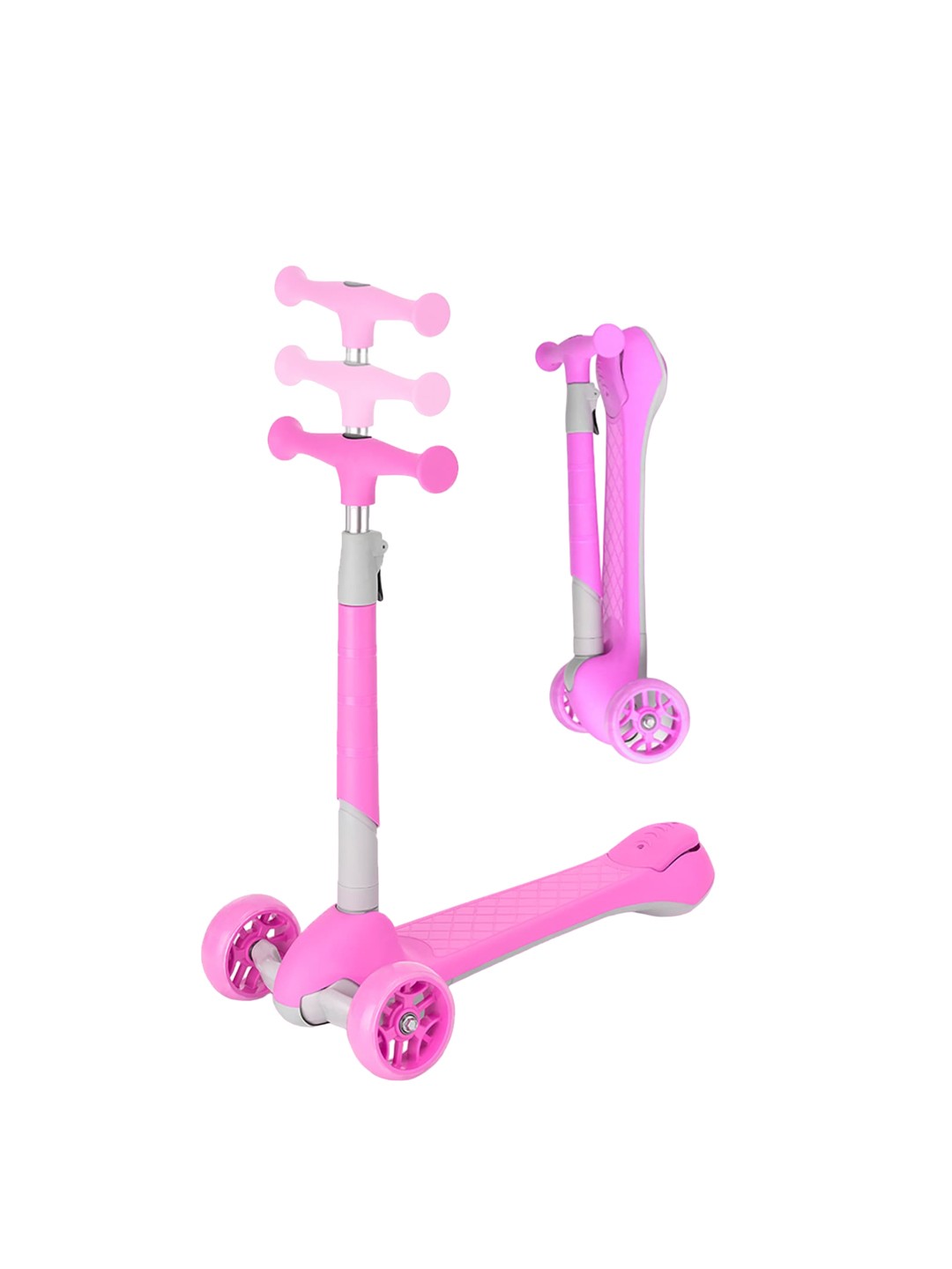 

WEMBLEY Kids 3-Wheeler Foldable & Height Adjustable Scooter Toy, Pink