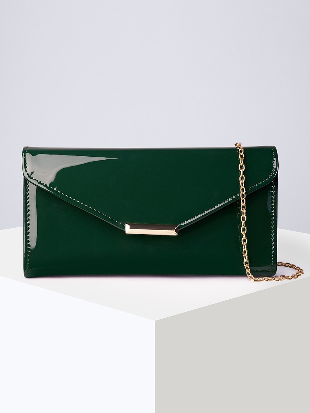 

Accessorize London Gwen Patent Clutch, Green