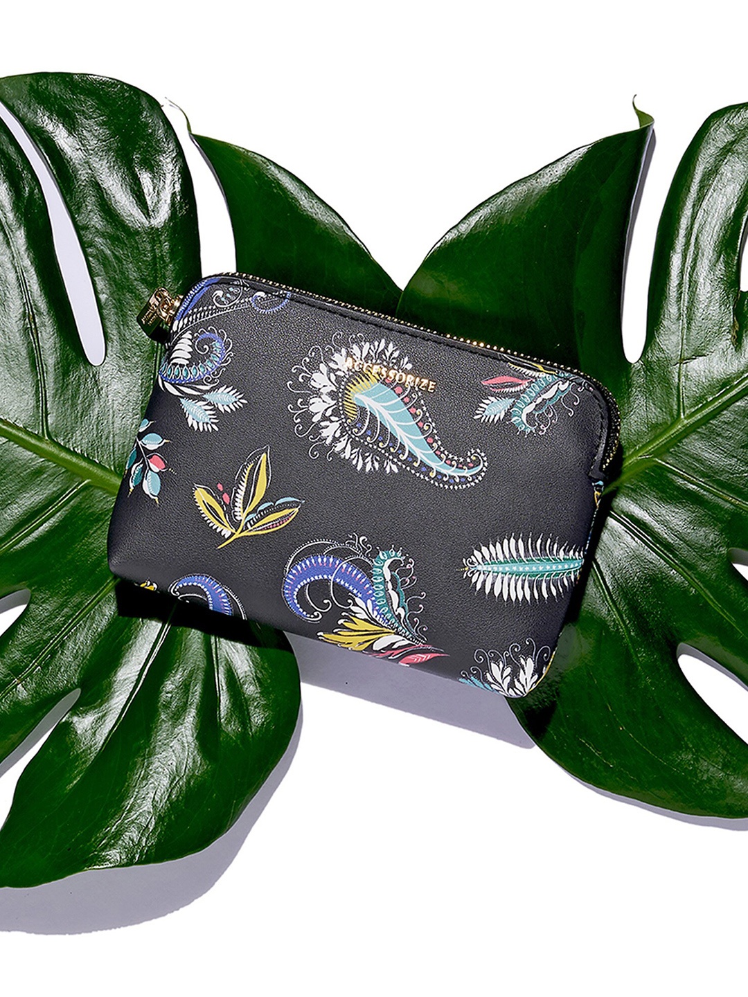 

Accessorize London Havana Paisley Printed Coin Wallet, Black