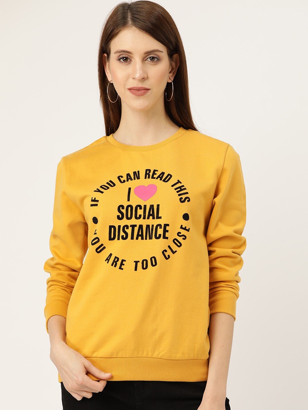 

Sera Typography Printed Sweatshirt, Yellow