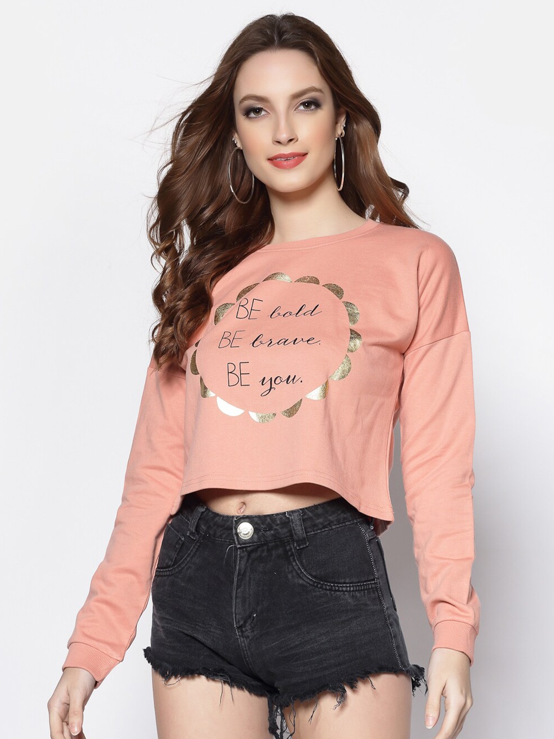 

Sera Typography Printed Sweatshirt, Pink