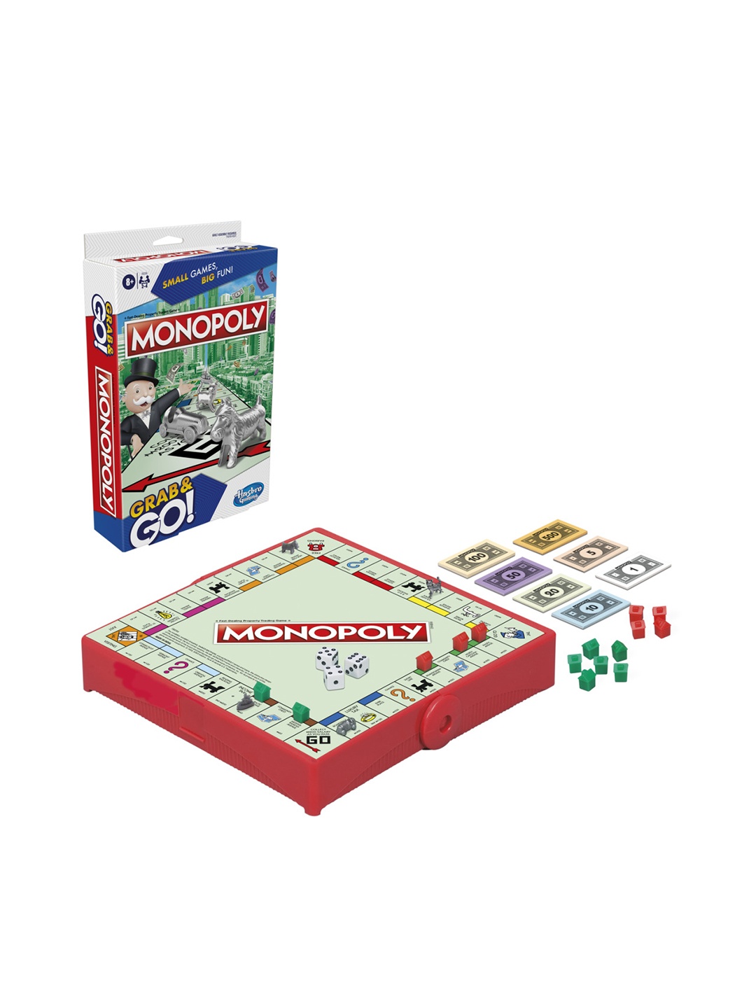 

MONOPOLY Grab and Go Portable Travel Board Game for Ages 8 and Up, Multi