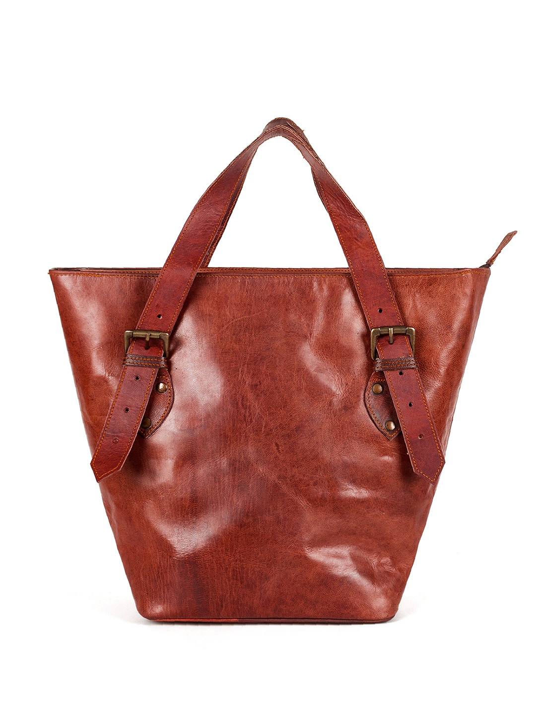 

Goatter Leather Oversized Structured Shoulder Bag, Brown