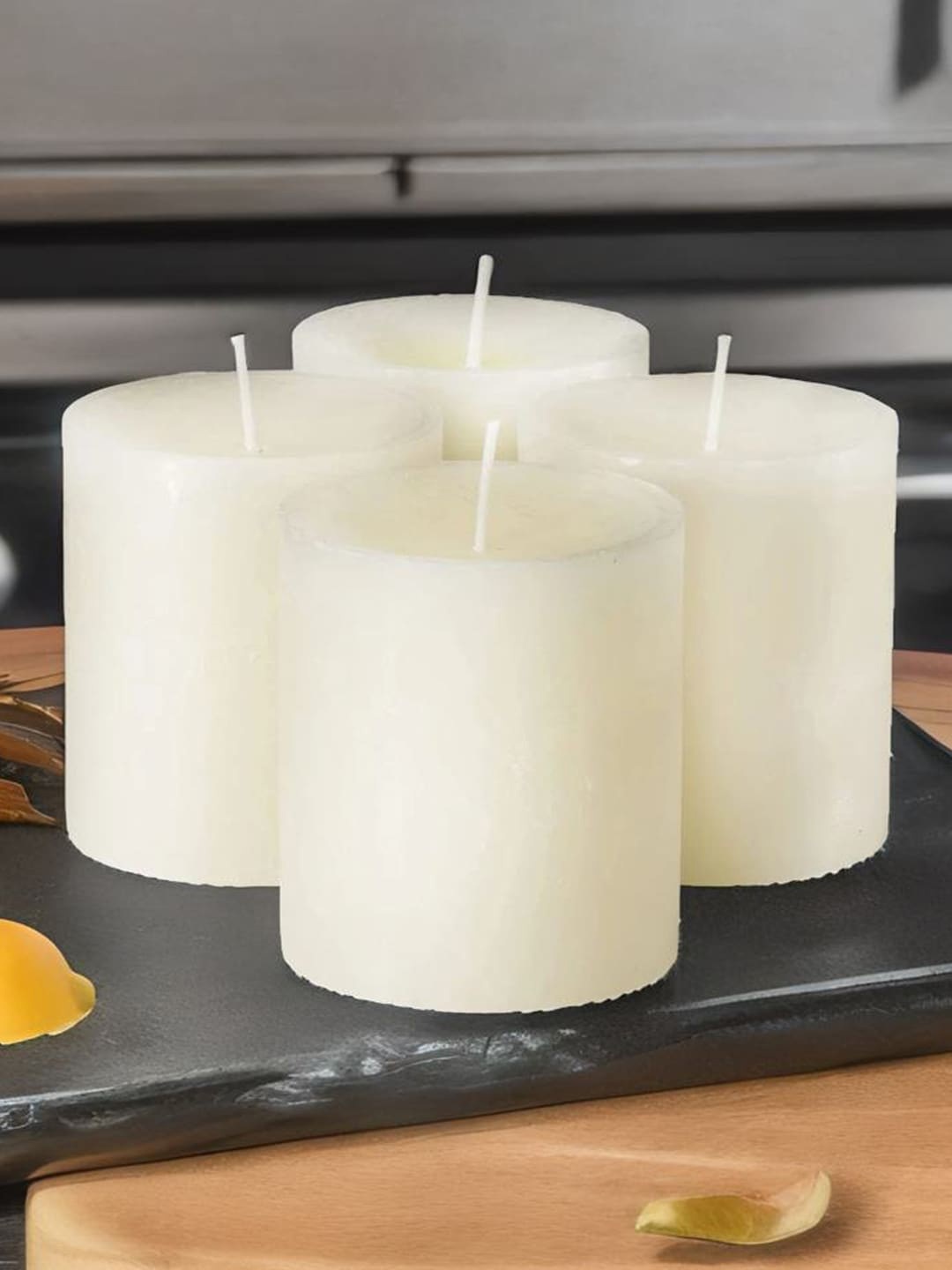 

Aromatic Fables 4-Pcs Off White Jasmine Scented Pillar Candles