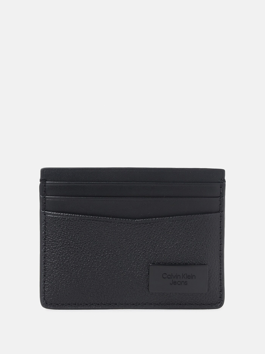 

Calvin Klein Jeans Men Textured Leather Card Holder, Black