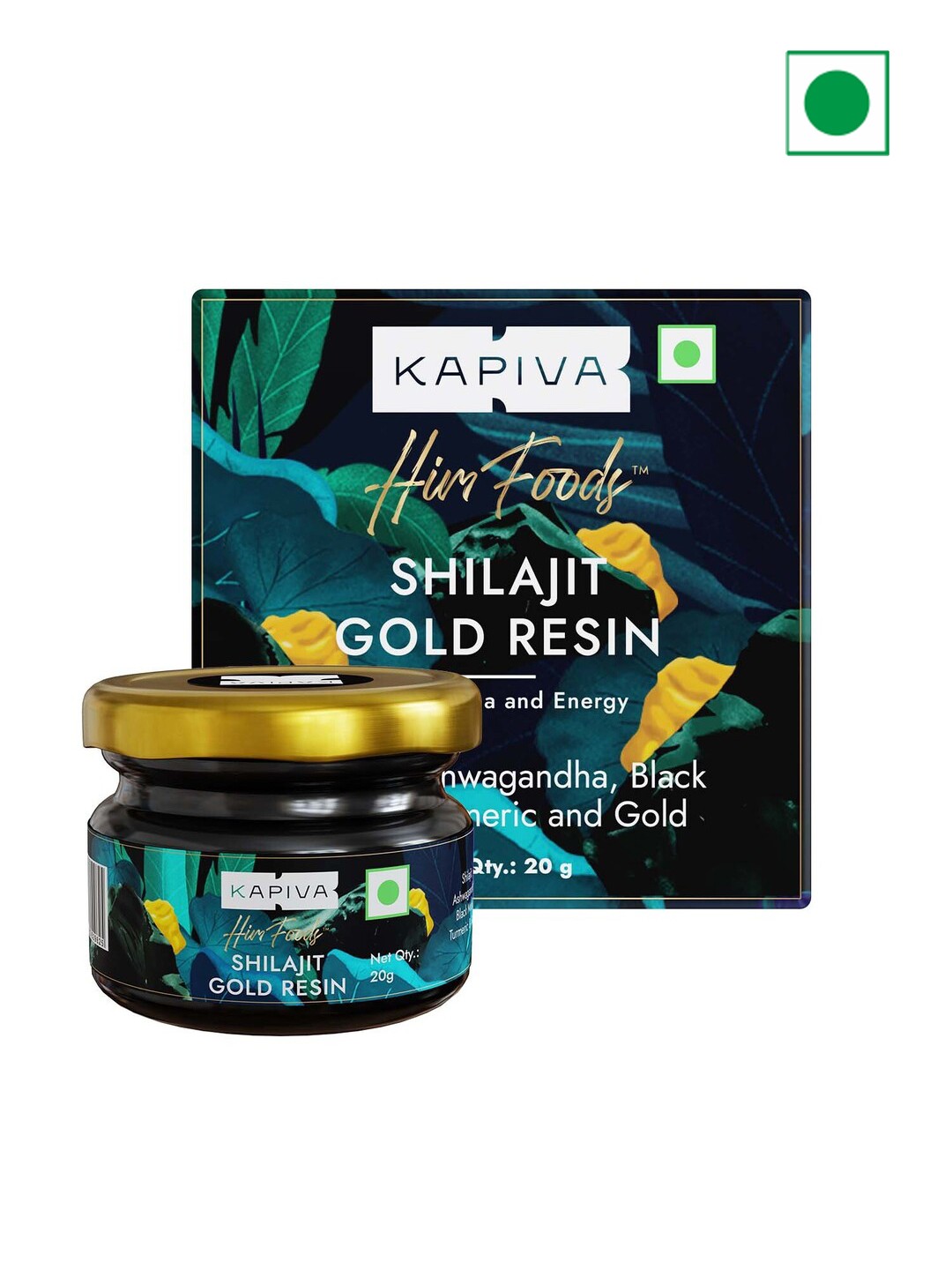 

Kapiva Him Foods Shilajit Gold Resin with Ashwagandha & Haldi - 20 g, Black