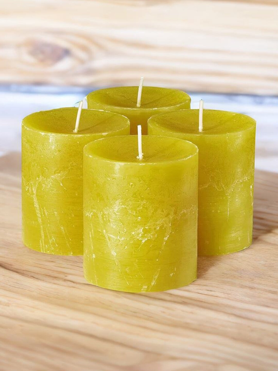 

Aromatic Fables 4-psc Yellow Citrus Scented Pillar Candles