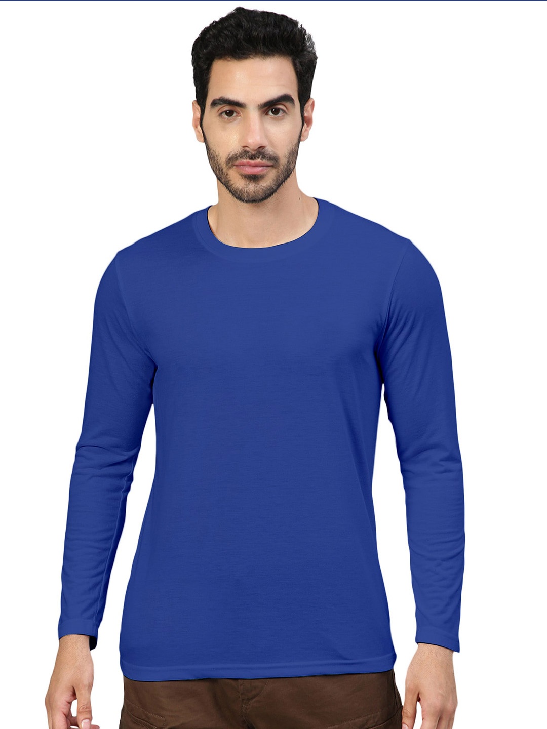 

FTX Round Neck Regular Sleeves Cotton Regular T-shirt, Blue