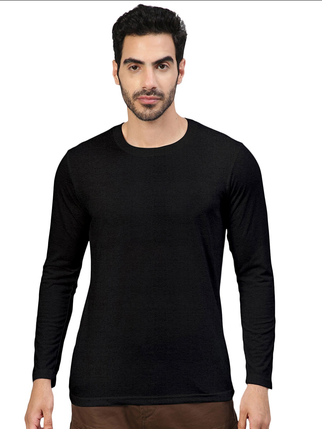 

FTX Round Neck Regular Sleeves Cotton Regular T-shirt, Black