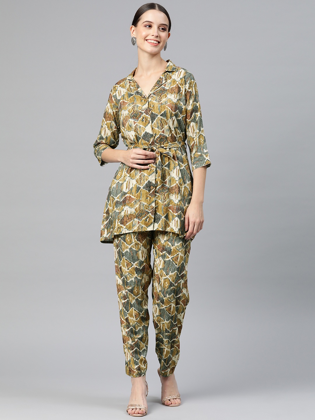 

Readiprint Women Printed Shirt with Palazzos, Multi