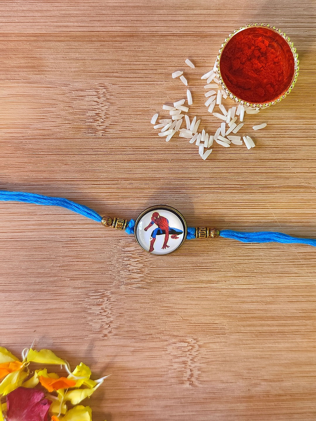 

CRAYTON Spiderman Printed Charm Rakhi, Blue
