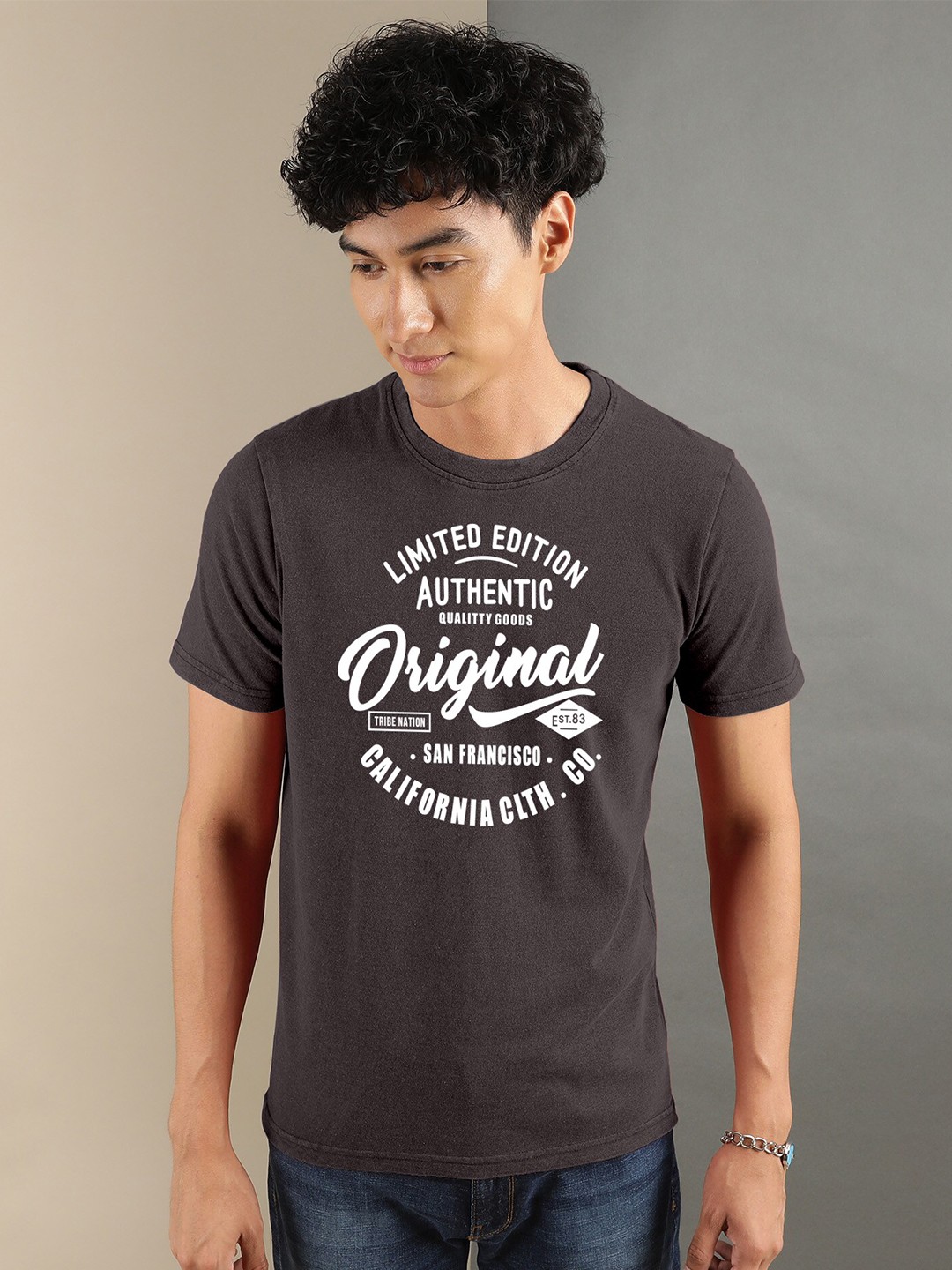 

FTX Typography Printed Round Neck T-shirt, Grey