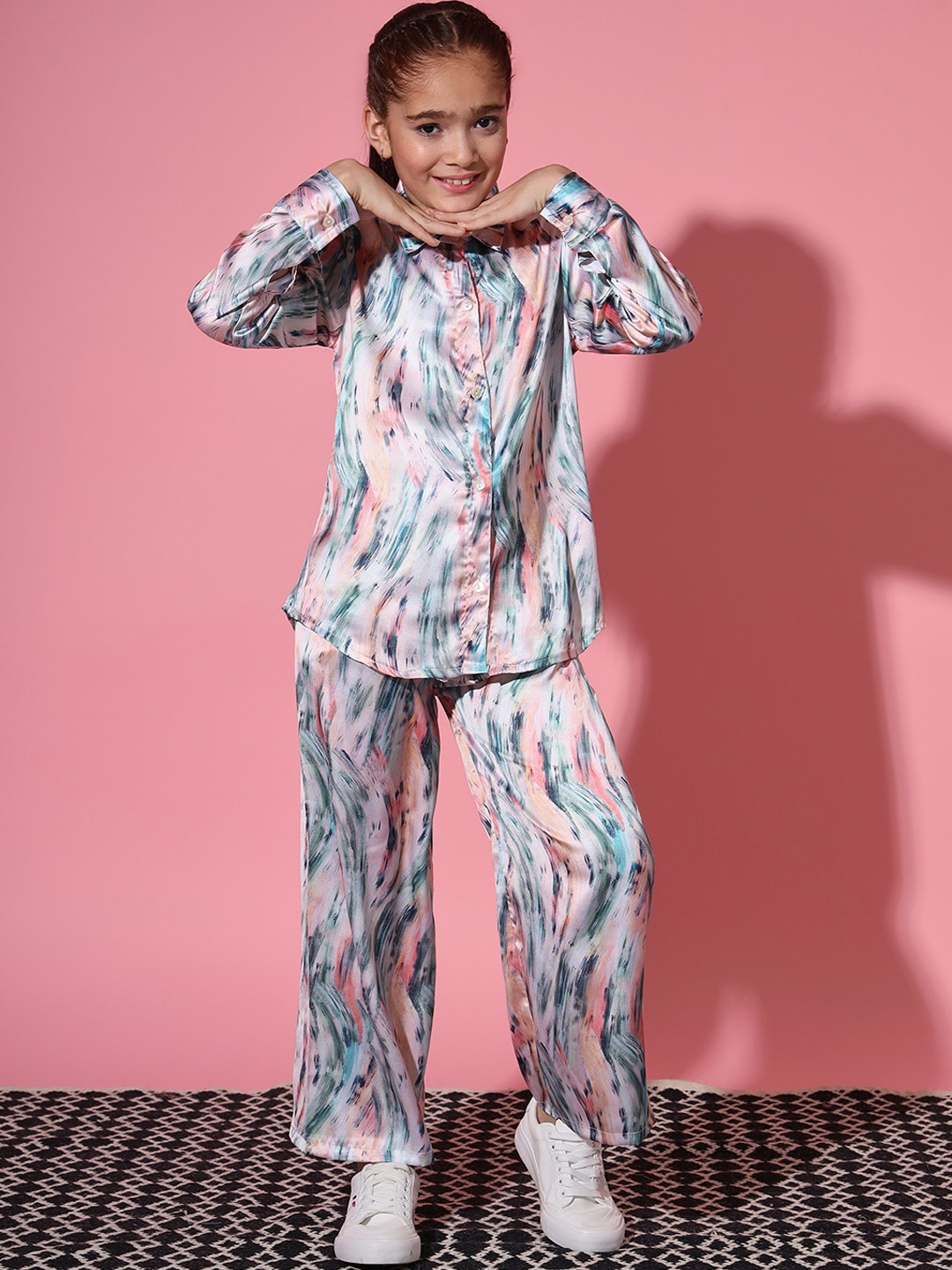 

Readiprint Girls Printed Top with Trousers, Pink