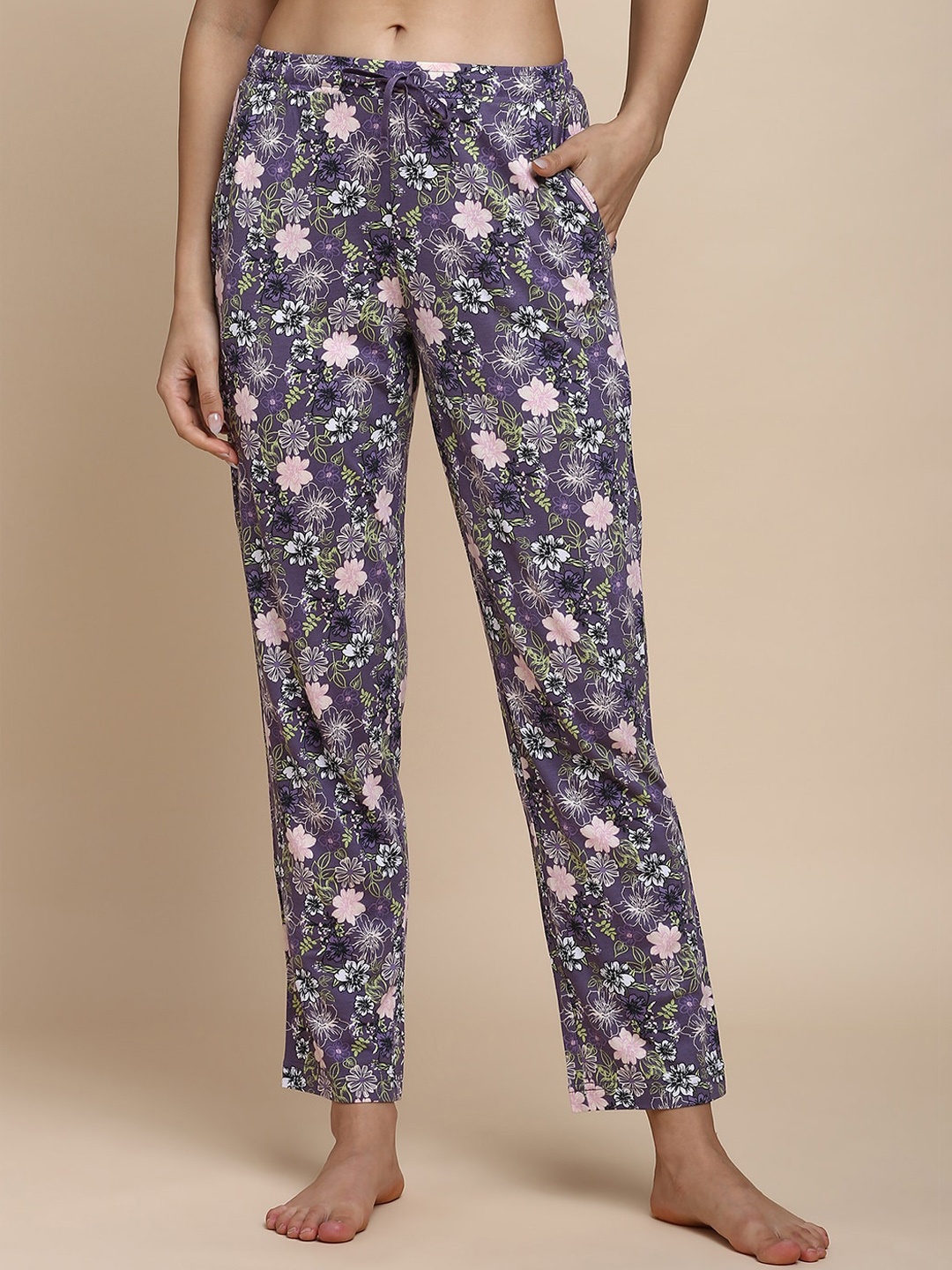 

Van Heusen Women Floral Printed Lounge Pants, Lavender