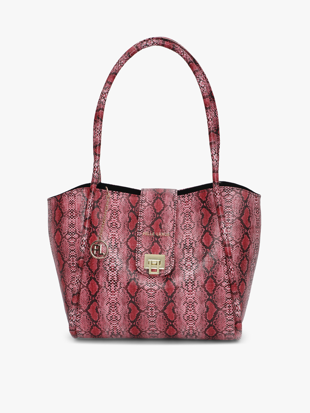

PELLE LUXUR Textured Structured Shoulder Bag, Pink