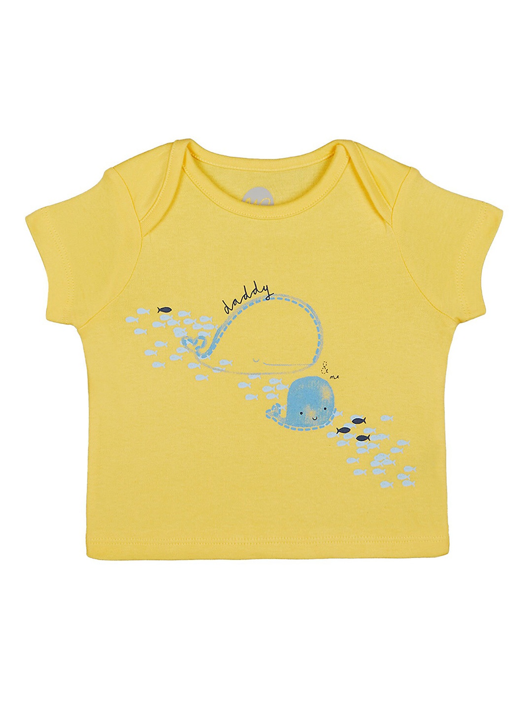 

mothercare Infants Graphic Printed Pure Cotton T-shirt, Yellow